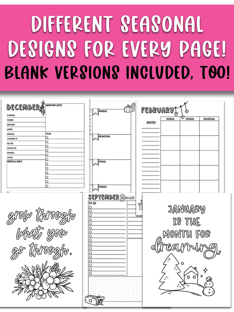 Adult Coloring Book Planner (Undated)