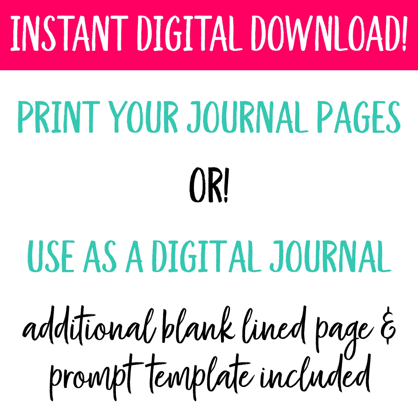 365 Journal Prompt Digital Set - 1 Entire Year of Journal Prompts!