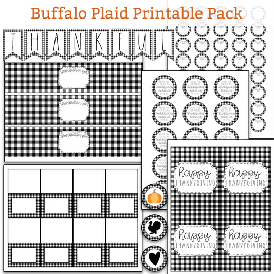 Buffalo Plaid Thanksgiving Printables Kit