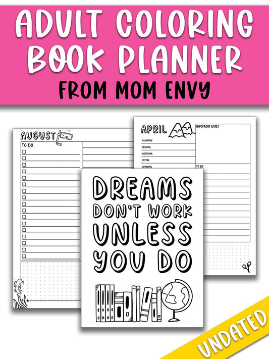 Adult Coloring Book Planner (Undated)